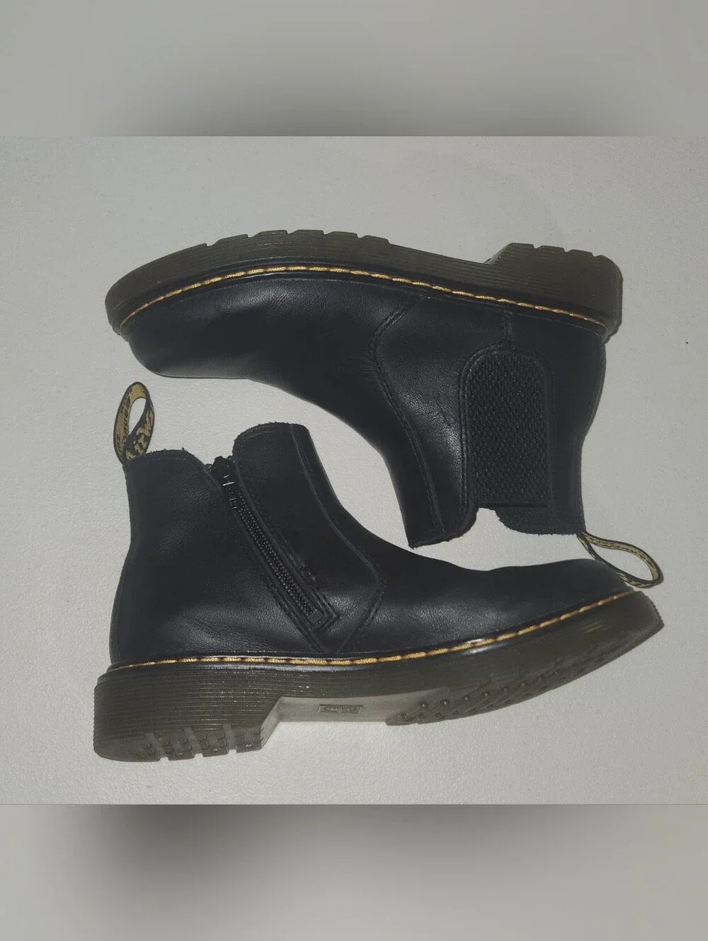 Dr. Martens Kids AirWair With Yellow Stitching Size 2 Toddler